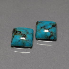 3.18 ct Blue Turquoise Stone, Natural Turquoise in Square Cabochon Shape for Sale