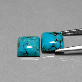 Turquoise Gemstone in 8 x 8 mm (calibrated) Size for Sale, Turquoise Stone in Blue Color