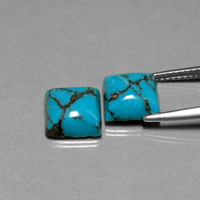 Turquoise Gemstone in 8 x 8 mm (calibrated) Size for Sale, Turquoise Stone in Blue Color