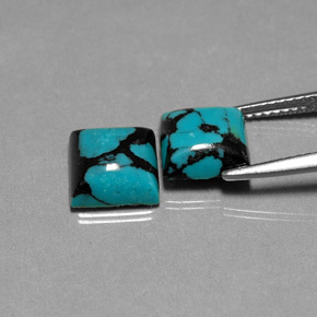 Turquoise Gemstone in 8 x 8 mm (calibrated) Size for Sale, Turquoise Stone in Blue Color