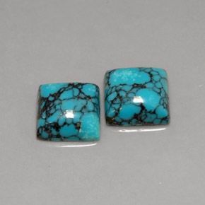 3.60 ct Blue Turquoise Gemstone, Turquoise Gem in Square Cabochon Shape for Sale.