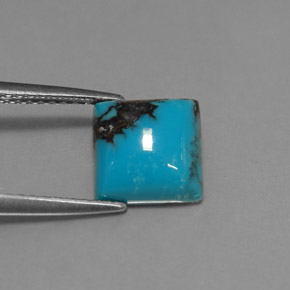 1.80 ct Blue Turquoise Gemstone, Turquoise Gem in Square Cabochon Shape for Sale.