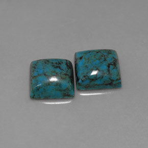 3.75 ct Blue Turquoise Stone, Natural Turquoise in Square Cabochon Shape for Sale