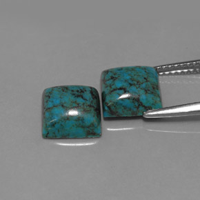 Turquoise Gemstone in 8 x 8 mm (calibrated) Size for Sale, Turquoise Stone in Greenish Blue Color