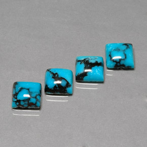8.15 ct Blue Turquoise Stone, Natural Turquoise in Square Cabochon Shape for Sale