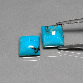 3.94 ct Blue Turquoise Stone, Natural Turquoise in Square Cabochon Shape for Sale