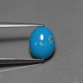 1.94 ct Blue Turquoise Stone, Natural Turquoise in Oval Cabochon Shape for Sale