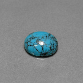 1.91 ct Blue Turquoise Stone, Natural Turquoise in Oval Cabochon Shape for Sale
