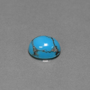 1.25 ct Blue Turquoise Gemstone, Turquoise Gem in Oval Cabochon Shape for Sale.