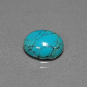 1.93 ct Blue Turquoise Gemstone, Turquoise Gem in Oval Cabochon Shape for Sale.