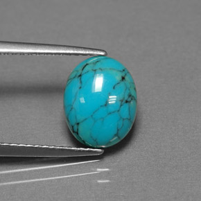 1.93 ct Blue Turquoise Stone, Natural Turquoise in Oval Cabochon Shape for Sale