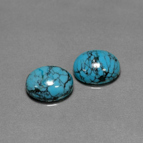 4.02 ct Blue Turquoise Gemstone, Turquoise Gem in Oval Cabochon Shape for Sale.