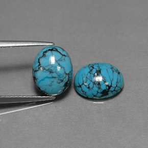 4.02 ct Blue Turquoise Stone, Natural Turquoise in Oval Cabochon Shape for Sale