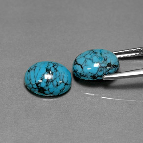 Turquoise Gemstone in 10 x 8 mm (calibrated) Size for Sale, Turquoise Stone in Blue Color