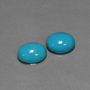 4.26 ct Blue Turquoise Gemstone, Turquoise Gem in Oval Cabochon Shape for Sale.