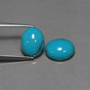 4.26 ct Blue Turquoise Stone, Natural Turquoise in Oval Cabochon Shape for Sale