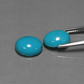 Turquoise Gemstone in 10 x 8 mm (calibrated) Size for Sale, Turquoise Stone in Blue Color