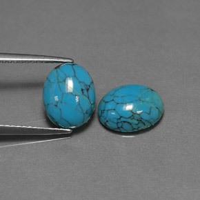 3.67 ct Blue Turquoise Stone, Natural Turquoise in Oval Cabochon Shape for Sale