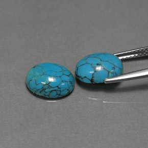 Turquoise Gemstone in 10 x 8 mm (calibrated) Size for Sale, Turquoise Stone in Blue Color