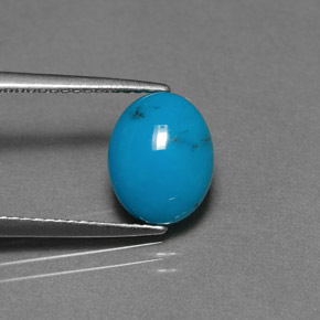 2.28 ct Blue Turquoise Stone, Natural Turquoise in Oval Cabochon Shape for Sale