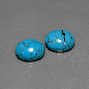 3.77 ct Blue Turquoise Gemstone, Turquoise Gem in Oval Cabochon Shape for Sale.