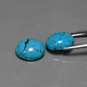 Turquoise Gemstone in 10 x 8 mm (calibrated) Size for Sale, Turquoise Stone in Blue Color