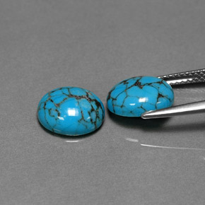 Turquoise Gemstone in 10 x 8 mm (calibrated) Size for Sale, Turquoise Stone in Blue Color