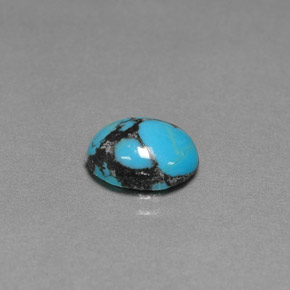 1.44 ct Blue Turquoise Gemstone, Turquoise Gem in Oval Cabochon Shape for Sale.