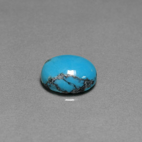 2.16 ct Blue Turquoise Gemstone, Turquoise Gem in Oval Cabochon Shape for Sale.