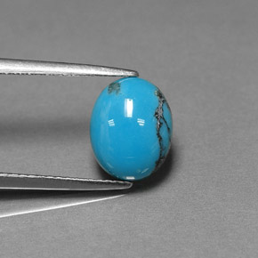 2.16 ct Blue Turquoise Stone, Natural Turquoise in Oval Cabochon Shape for Sale