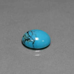 1.78 ct Blue Turquoise Gemstone, Turquoise Gem in Oval Cabochon Shape for Sale.