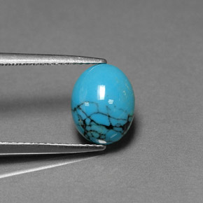 1.78 ct Blue Turquoise Stone, Natural Turquoise in Oval Cabochon Shape for Sale