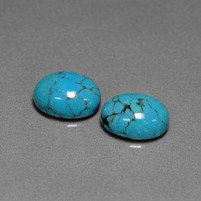 3.69 ct Blue Turquoise Gemstone, Turquoise Gem in Oval Cabochon Shape for Sale.