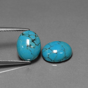 3.69 ct Blue Turquoise Stone, Natural Turquoise in Oval Cabochon Shape for Sale