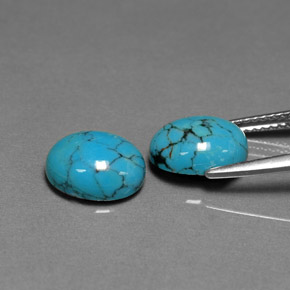 Turquoise Gemstone in 10 x 8 mm (calibrated) Size for Sale, Turquoise Stone in Blue Color