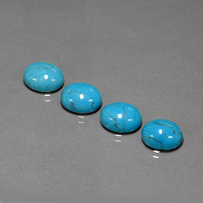 7.25 ct Blue Turquoise Stone, Natural Turquoise in Oval Cabochon Shape for Sale