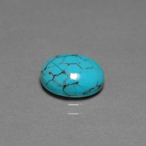 1.70 ct Blue Turquoise Gemstone, Turquoise Gem in Oval Cabochon Shape for Sale.