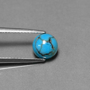 0.96 ct Green Turquoise Stone, Natural Turquoise in Round Cabochon Shape for Sale