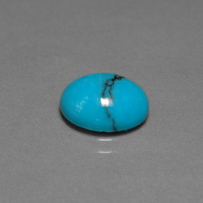 1.91 ct Blue Turquoise Gemstone, Turquoise Gem in Oval Cabochon Shape for Sale.