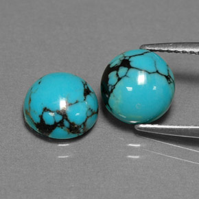 2.80 ct Blue Turquoise Stone, Natural Turquoise in Round Cabochon Shape for Sale