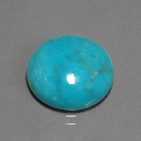 7.15 ct Green Turquoise Gemstone, Turquoise Gem in Round Cabochon Shape for Sale.