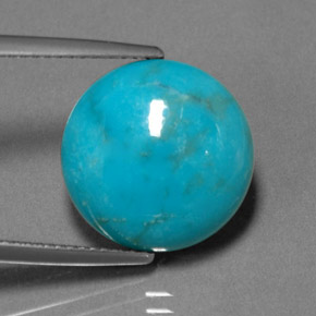 7.15 ct Green Turquoise Stone, Natural Turquoise in Round Cabochon Shape for Sale