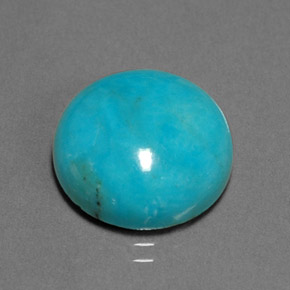 7.27 ct Green Turquoise Stone, Natural Turquoise in Round Cabochon Shape for Sale