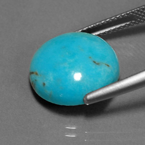 6.89 ct Green Turquoise Gemstone, Turquoise Gem in Round Cabochon Shape for Sale.