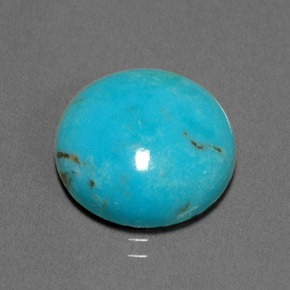 6.89 ct Green Turquoise Stone, Natural Turquoise in Round Cabochon Shape for Sale