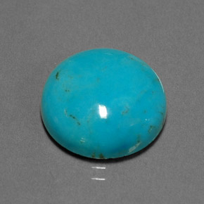 7.02 ct Green Turquoise Gemstone, Turquoise Gem in Round Cabochon Shape for Sale.