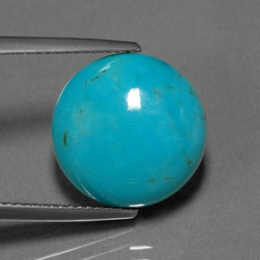 7.02 ct Green Turquoise Stone, Natural Turquoise in Round Cabochon Shape for Sale