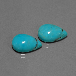4.59 ct Green Turquoise Stone, Natural Turquoise in Pear Cabochon Shape for Sale