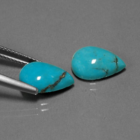Turquoise Gemstone in 12 x 8 mm (calibrated) Size for Sale, Turquoise Stone in Blue Green Color