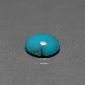 2.08 ct Green Turquoise Gemstone, Turquoise Gem in Oval Cabochon Shape for Sale.